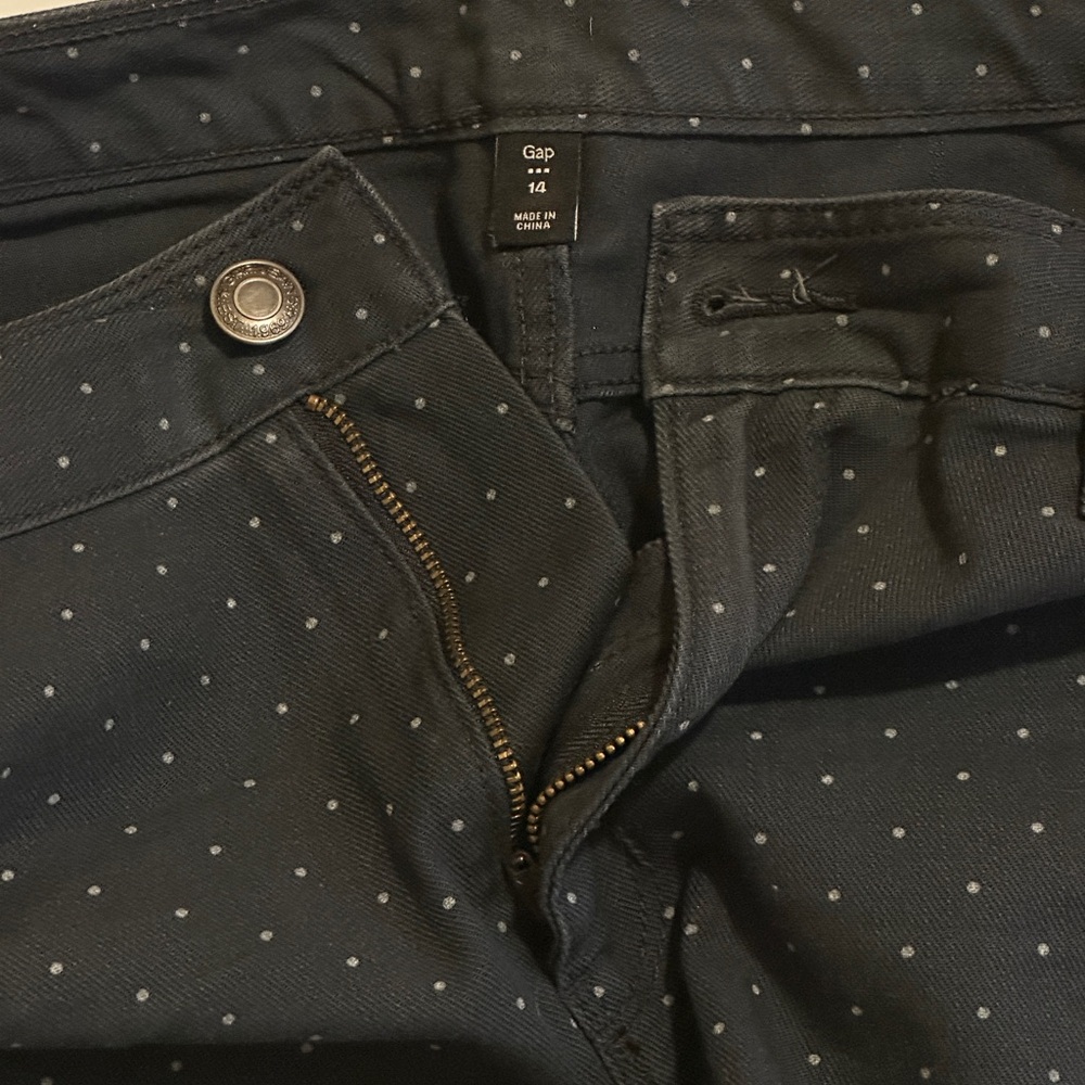 GAP Black Mini Skirt with White Polka Dots
